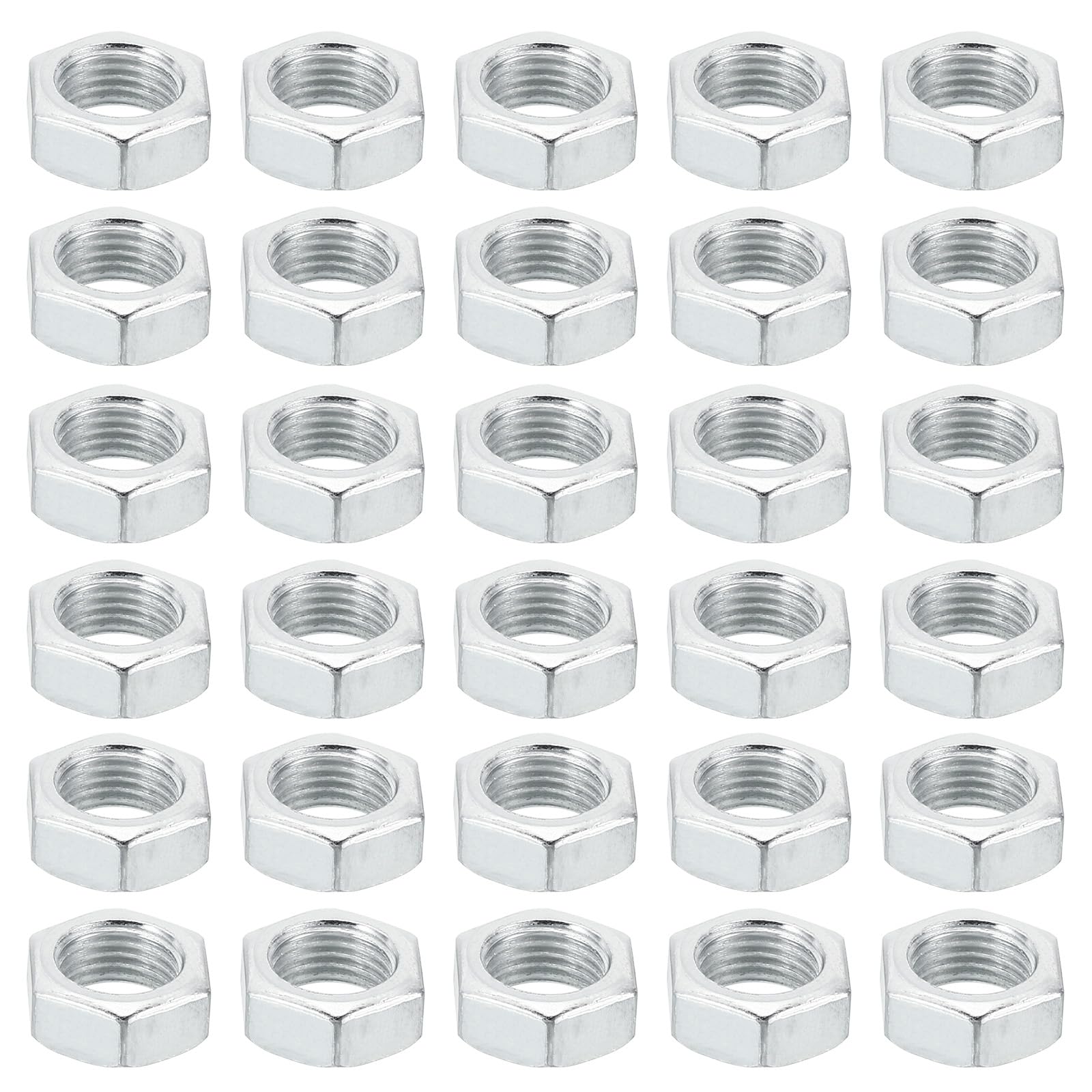 PATIKIL M10x1.0 Steel Hex Nuts, 60 Pack Metric Thread Zinc Plated Finished Hardware Nuts Screw Bolt Fasteners for Lamps Machinery Repair 6mm Height