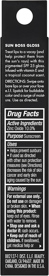 e.l.f. Sun Boss Gloss SPF 25 Pigmented Lip Gloss Blush Much Shade view 7