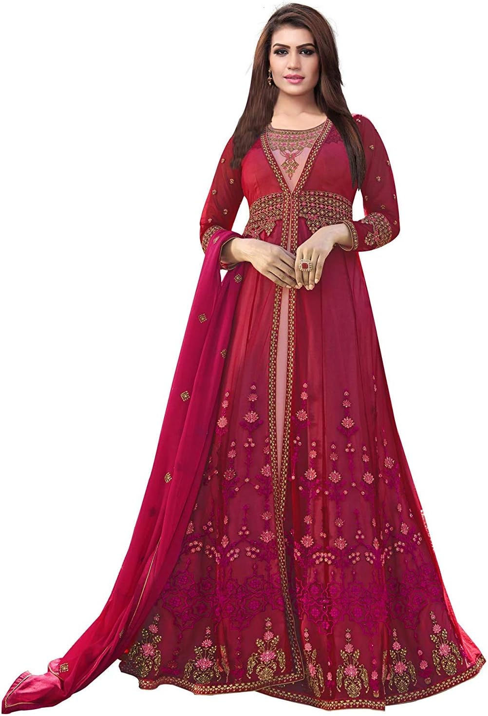 Amiira Women's Naylon Net Anarkali Gown