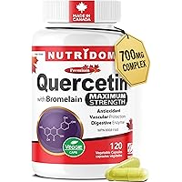 Nutridom Quercetin 600mg + Bromelain 100mg (2400 GDU) – Immune & Inflammation Support Supplement | Vegan, Non-GMO, Gluten-Fre