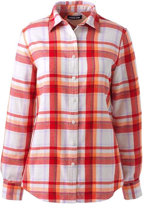 lands end women's plaid flannel shirt