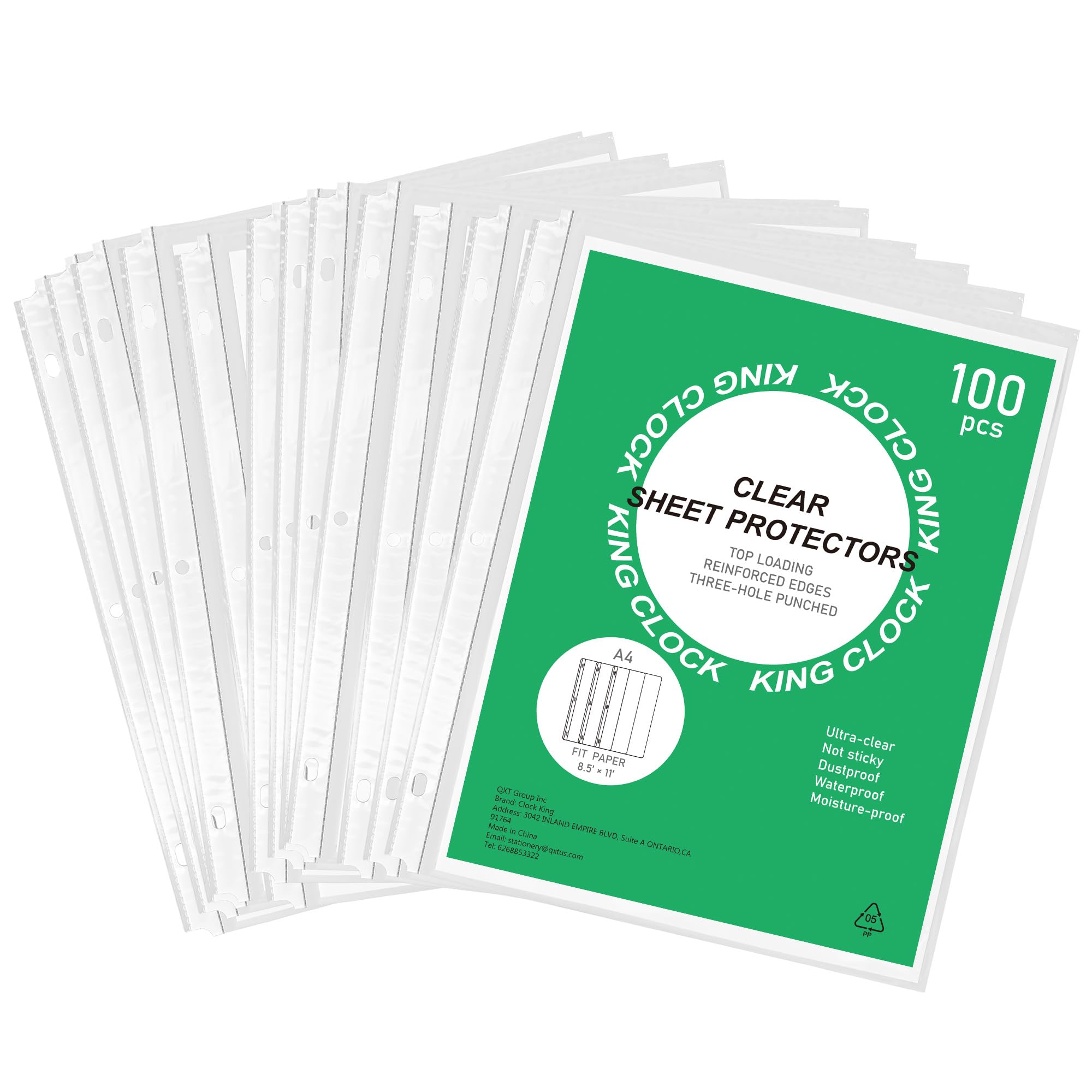 Photo 1 of 100 Packs Sheet Protectors 8.5 x 11 inch Clear Page Protectors for 3 Ring Binder, Plastic Sleeves for Binders, Top Loading Paper Protector Letter Size