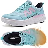 Women's Orthopedic Diabetic Wide Walking Shoes: Comfortable Arch Support Plantar Fasciitis Orthotic Slip On/Off Sport Running Sneakers, Casual Flat Feet Swollen Athletic Shoes for Foot Heel and Pain