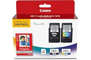 Canon PG-240 XL / CL-241 XL Genuine Ink Value Pack (2 Cartridges) with 50-Sheet Photo Paper, Compatible with MG2120/3120/4120/2220/3220/4220/3520/3620, MX372/392/432/452/472/512/522/532, TS5120