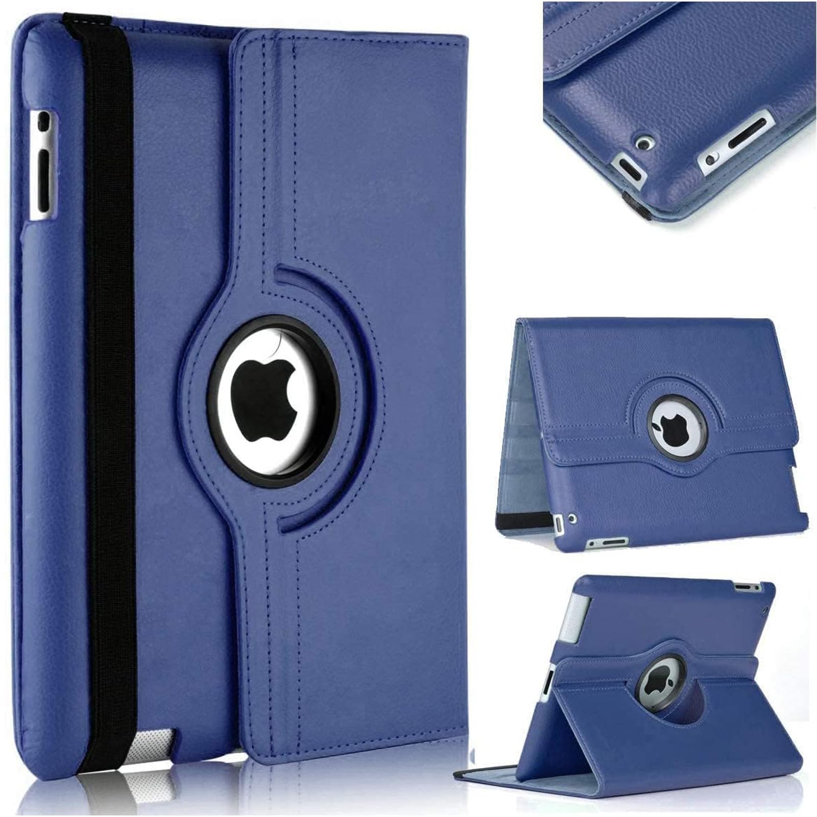 For Apple iPad 9.7 2017 5th Gen A1822 A1823 360 Degree Swivel Stand Smart Protective Cover(Blue)