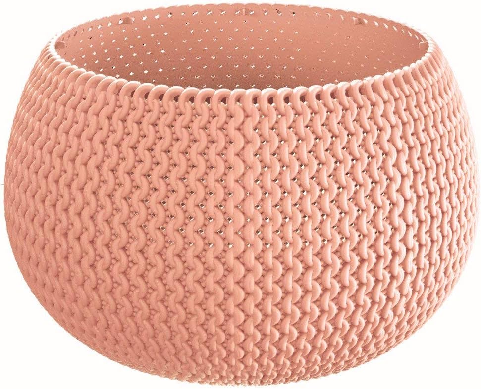 Large KNIT Inspired Indoor/Outdoor Garden Plant Pot Planters, Pink, Set of 2