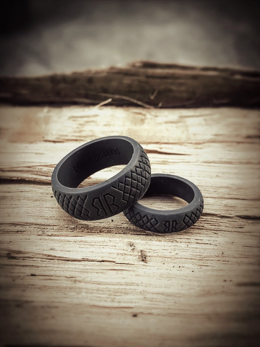 Barbell Bands Silicone Ring For Men Premium Rubber Wedding Band