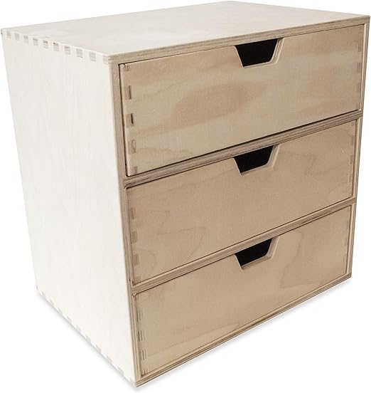 Creative Deco Mini Wooden Chest of 3 Drawers Storage Cupboard