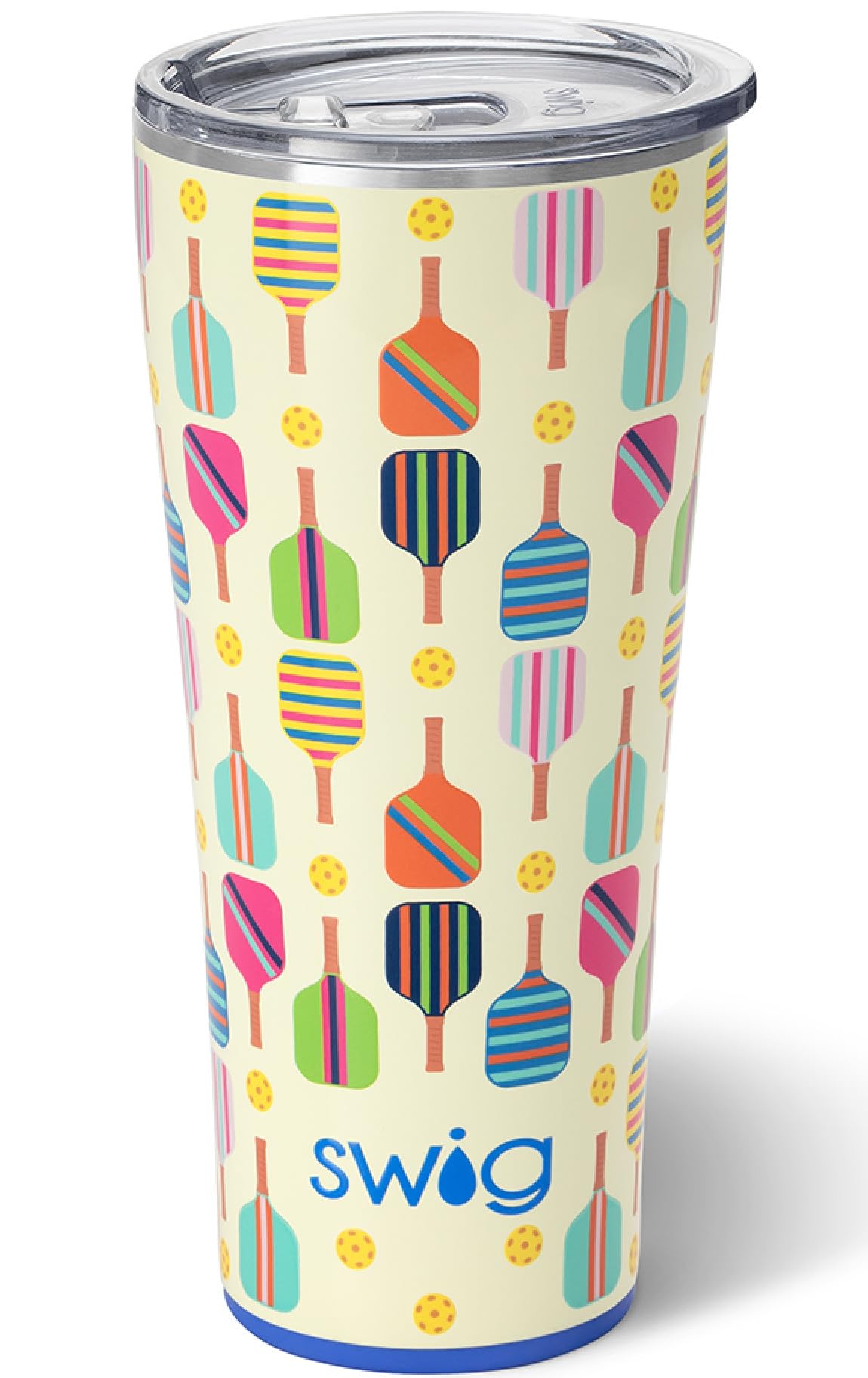 Swig Life 32oz Insulated Tumbler, Travel Coffee Tumbler with Lid, Cup Holder Friendly Travel Coffee Mug, Stainless Steel with Lid (Pickleball) Image