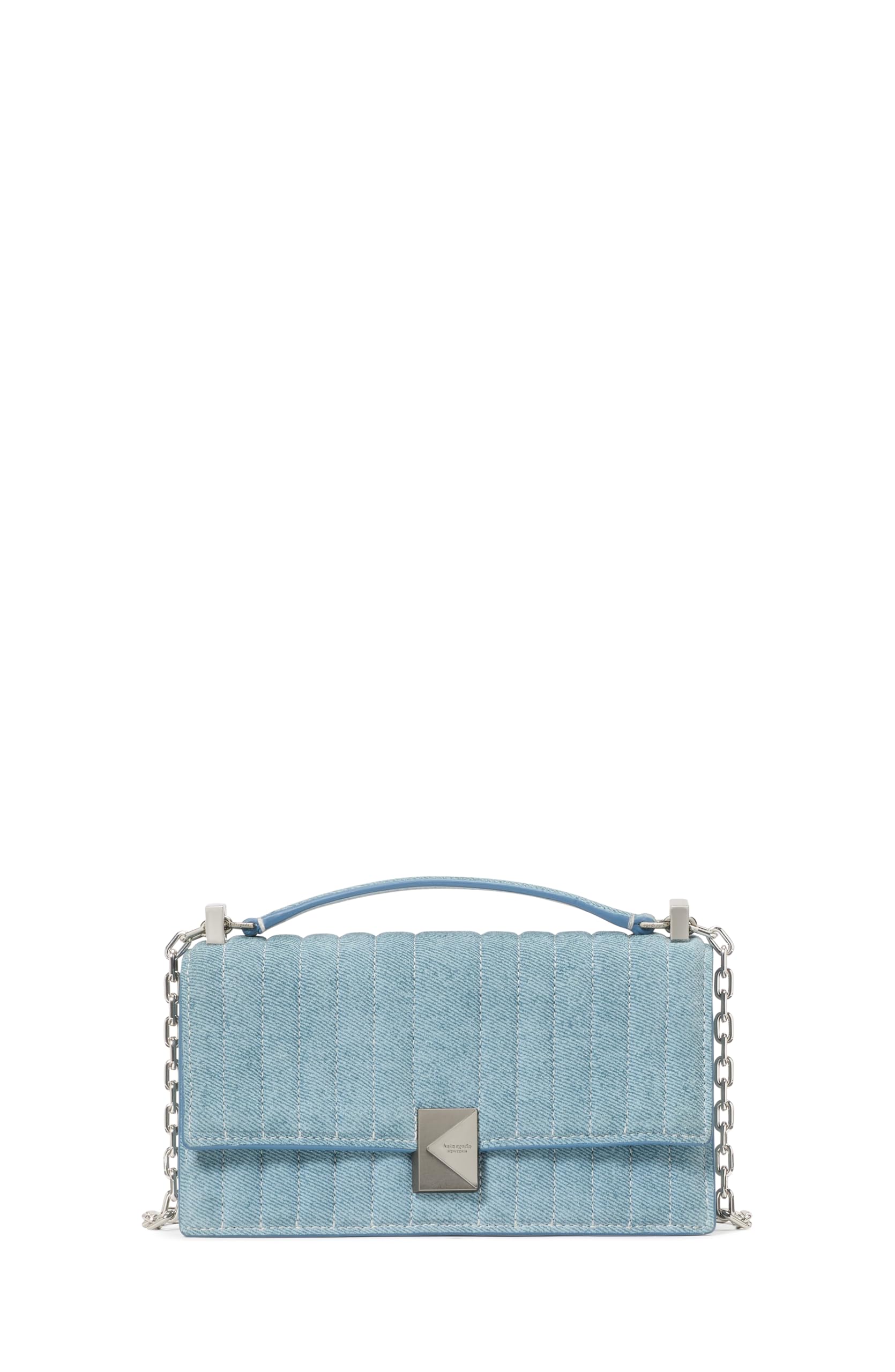 kate spade new york Deco Quilted Denim Suede Mini Flap Chain Crossbody