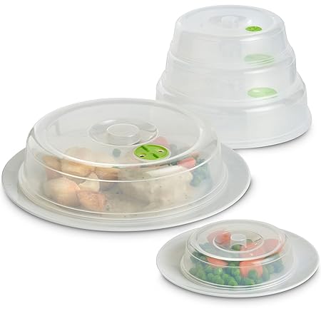 VonShef 5-teiliges Mikrowellenhaube Mikrowellenteller-Abdeckungen/Spritzschutz-Abdeckung Set mit Belüftung