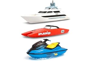SplashEZ Bath Toy Boats for Toddlers, Mold Free Boat Bath Toys for Kids & Toddlers, No Hole for Water Floating Ships for Bathtub, Pool, Shower for Boys & Girls, 3-Pack: Jet Ski Yacht Catamaran