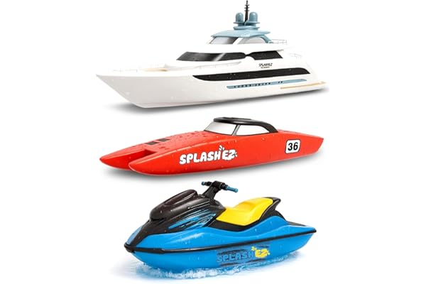 SplashEZ Bath Toy Boats for Toddlers, Mold Free Boat Bath Toys for Kids & Toddlers, No Hole for Water Floating Ships for Bath