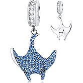 GEMDAZZ Ocean Series Charm Collection Fit European Women Bracelets - 925 Sterling Silver Starfish Shell Devil Fish Beads and Pendant, Birthday Christmas Gifts for Friends/Marine Biologist