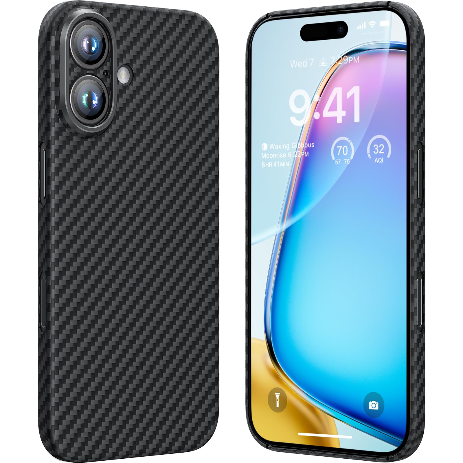 memumi Aramid Fiber for iPhone 16 Case, [NO-case Feeling] Durable Sturdy Aramid Fiber with 0.5mm Slim Case for iPhone 16 Pro Thin and Minimalist Design