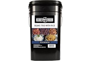 Ready Hour Beans Trio with Rice Kit Bucket (100 Servings) Survival Beans and Rice, Survival Food Storage, Emergency Preparedness Food, Prepper, Easy Prep, 30-Year Shelf Life