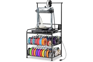 AHOWPD 3D Printer Rack Filaments Storage - Rolling 3d Printing Stand Filament Organizer, Spools Holder Racks Cart with Wheels, Heavy Duty Shelf Hold Spool PLA, ABS, PETG for Garage Office Workshop
