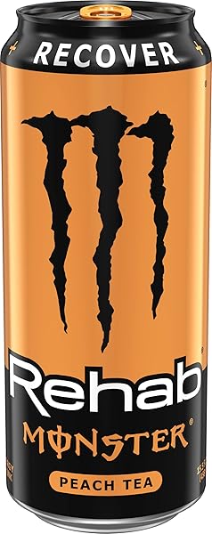 MONSTER ENERGY REHAB PEACH TEA + ENERGY, ENERGY ICED TEA, ENERGY DRINK, 15.5 OUNCE (PACK OF 15)