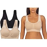 ELLEN TRACY Women's Underwear, Seamless Wirefree Bra, Bralette with Removable Pads, 2-Pack Multipack