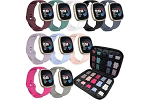 HAYONLIY Sport Bands with Storage Case Compatible for Fitbit Versa 3/Versa 4/Fitbit Sense/Sense 2,Soft Breathable Waterproof Strap for Women Men