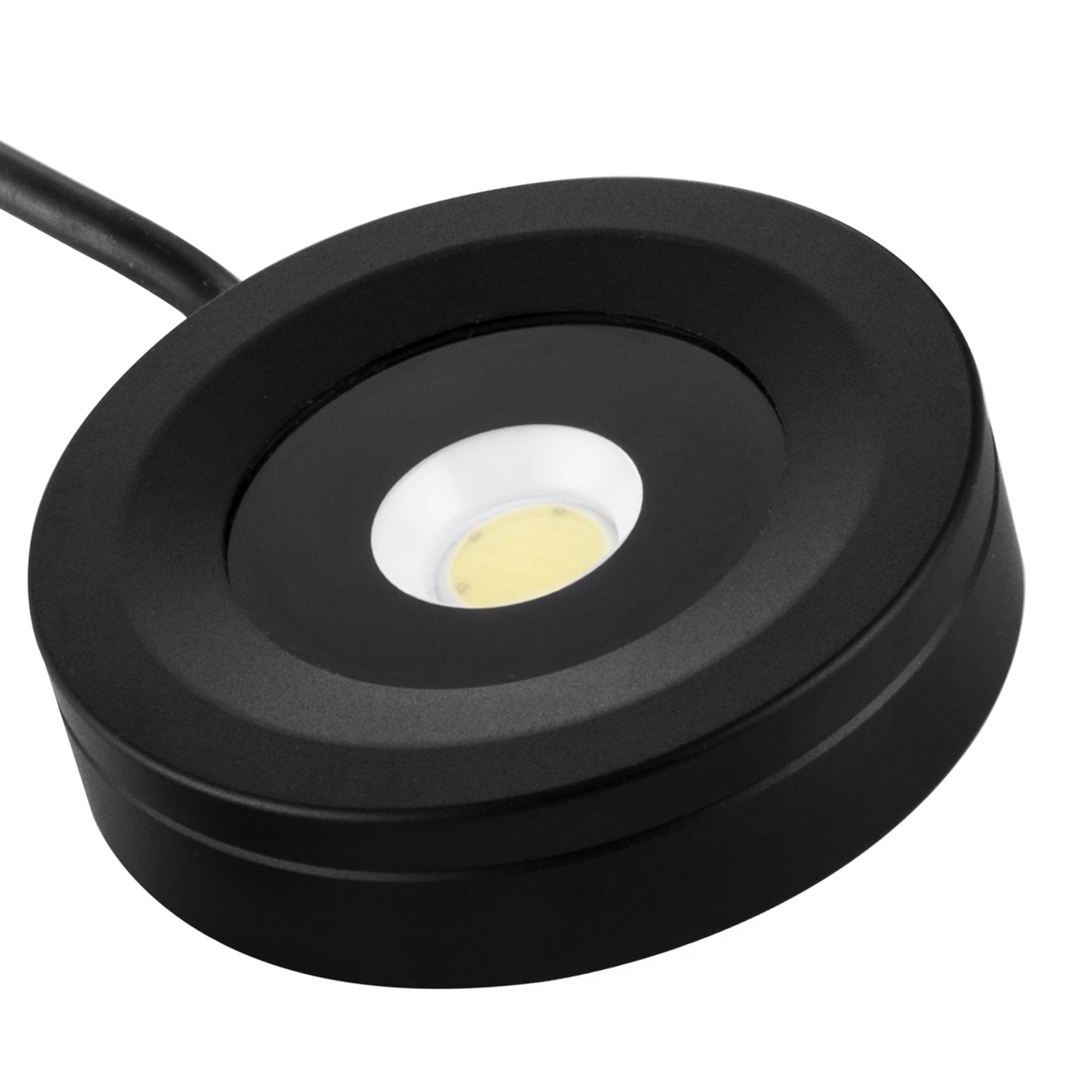 CNBRIGHTER LED Cabinet Light,Bathroom Porch Lights,3W COB Dimmable IP65 Waterproof,Surface Mounted Aluminum Ceiling Spot Lights for Display Showcase,Hallway, Closet,Warm White-3000K (Black Frame)