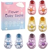 SFGHOUSE Baby Girls Socks Gifts for Newborn Infant Toddler Non-Slip Grips for Babies Princess Low Cut Ankle Socks