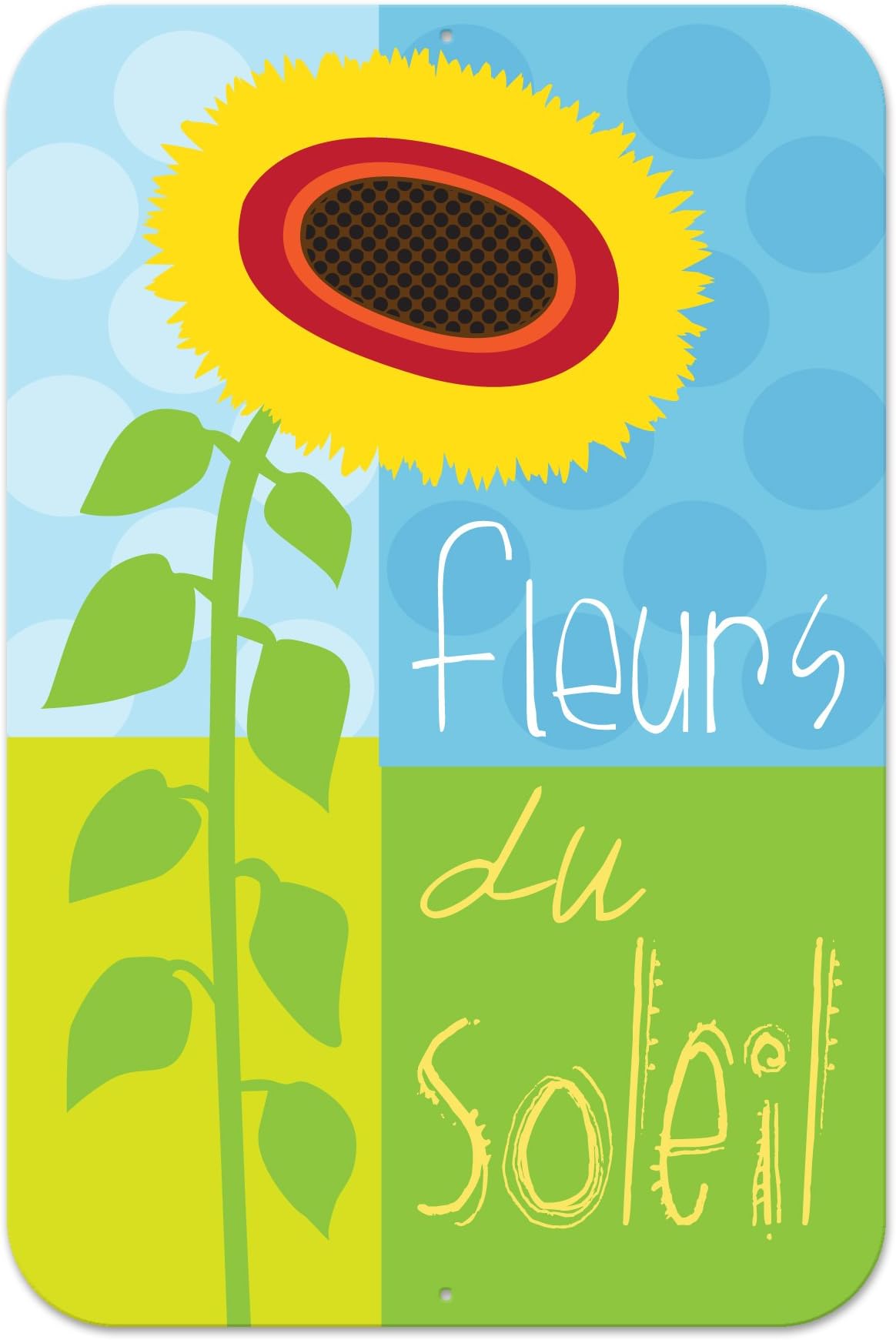 Bainbridge Farm Goods S1812045 Fleur Du Soleil Yard Sign, 12-Inch by 18-Inch, Lime Green