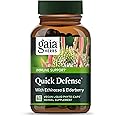 Gaia Herbs Quick Defense - Fast-Acting Immune Support Supplement for Use at Onset of Symptoms - with Echinacea, Black Elderberry, Ginger & Andrographis - 40 Vegan Liquid Phyto-Capsules (4-Day Supply)