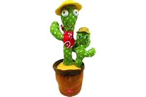 Ferlert Dancing Cactus,Talking Cactus Toy,Sunny The Cactus Repeats What You Say,Electronic Dancing Cactus Toy with Lighting,Singing Cactus Recording and Repeat Your Words,Cactus Mimicking Toy