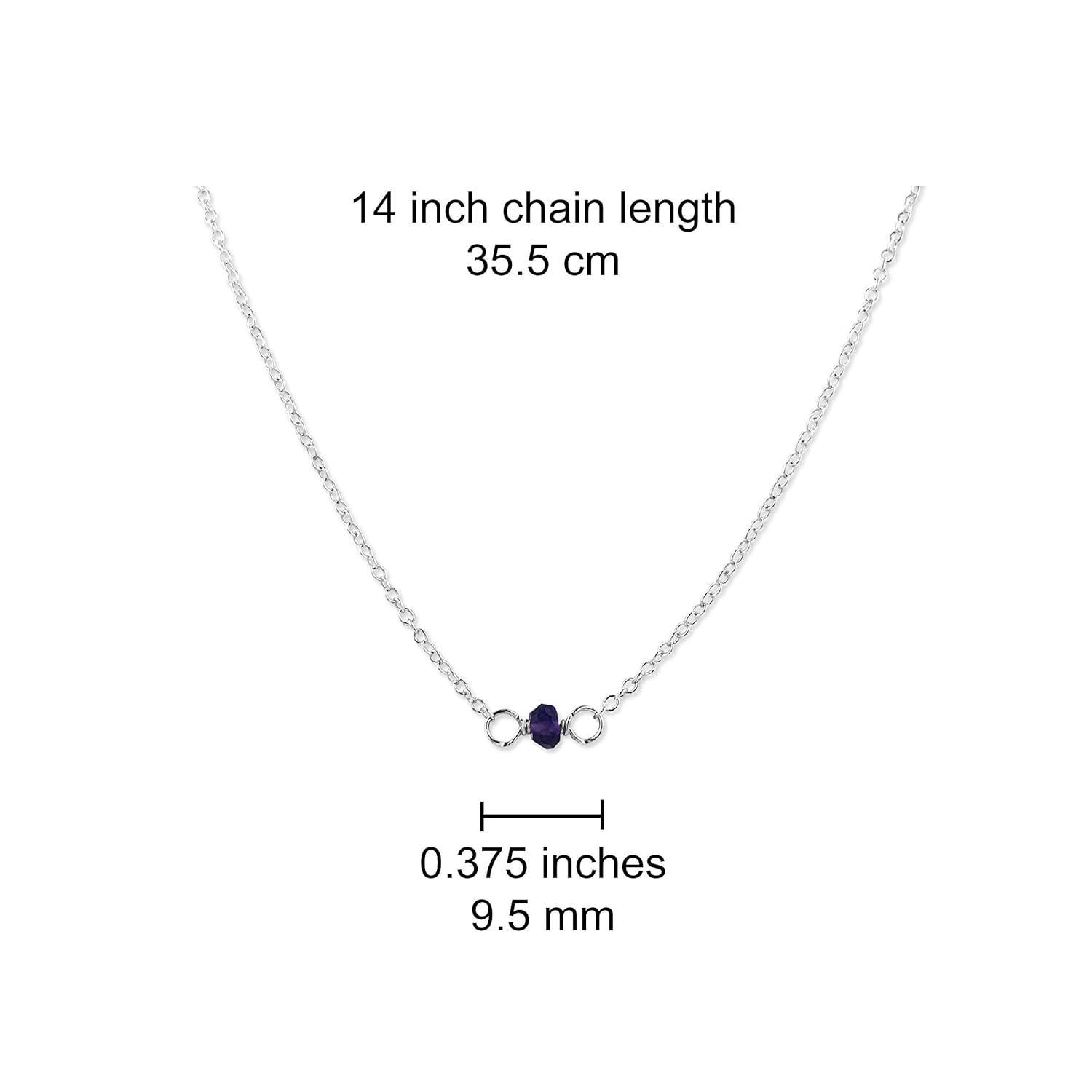 February Birthstone Teen Handmade Sterling Silver Amethyst Choker Necklace Mom Girl 14 Inches Purple Gemstone Daughter Anniversary Gift For Wife Graduation Present Birthday Gift For Her Jewelry Necklaces Brilliantpala Org