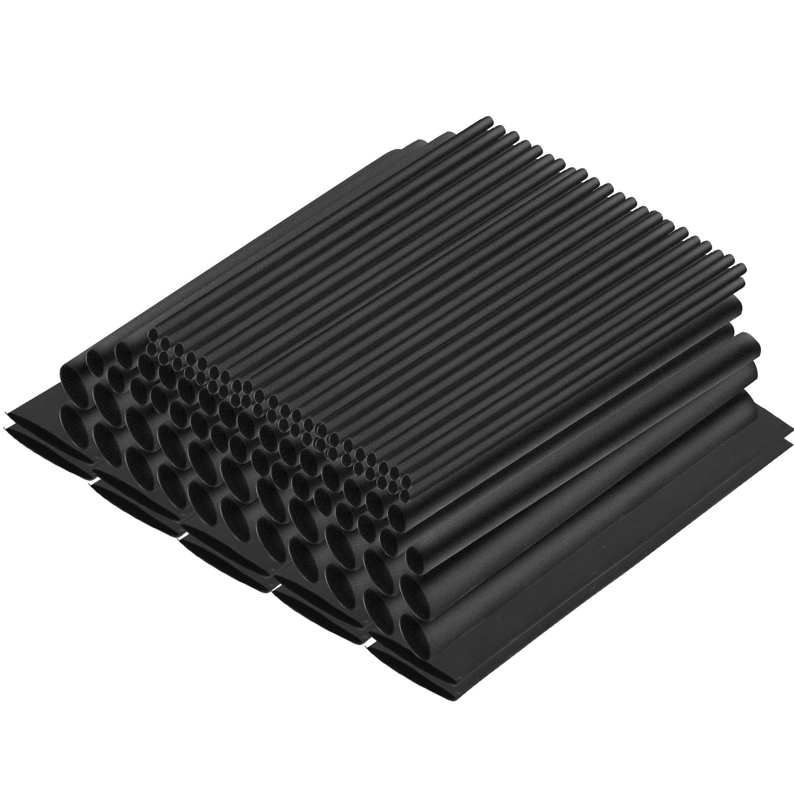 50PCS Heat Shrink Tubing Black, JatilEr Cable Shrink Wrap Tube Assortment 3:1 Ratio Heatshrink Sleeves Flame Retardant Electric Insulation Protection Kit 20cm Set 5 Sizes 3,6,9,12,19mm 10 PCS each