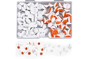 XIHIRCD 100pcs Reflective Tacks for Trail Marking, Orange & Silver, Hunting Trail Markers