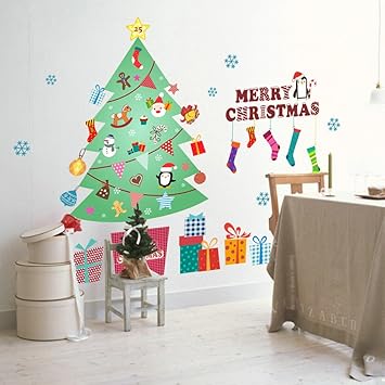 Weihnachtsdeko Weihnachtssticker Abnehmbare Wandsticker