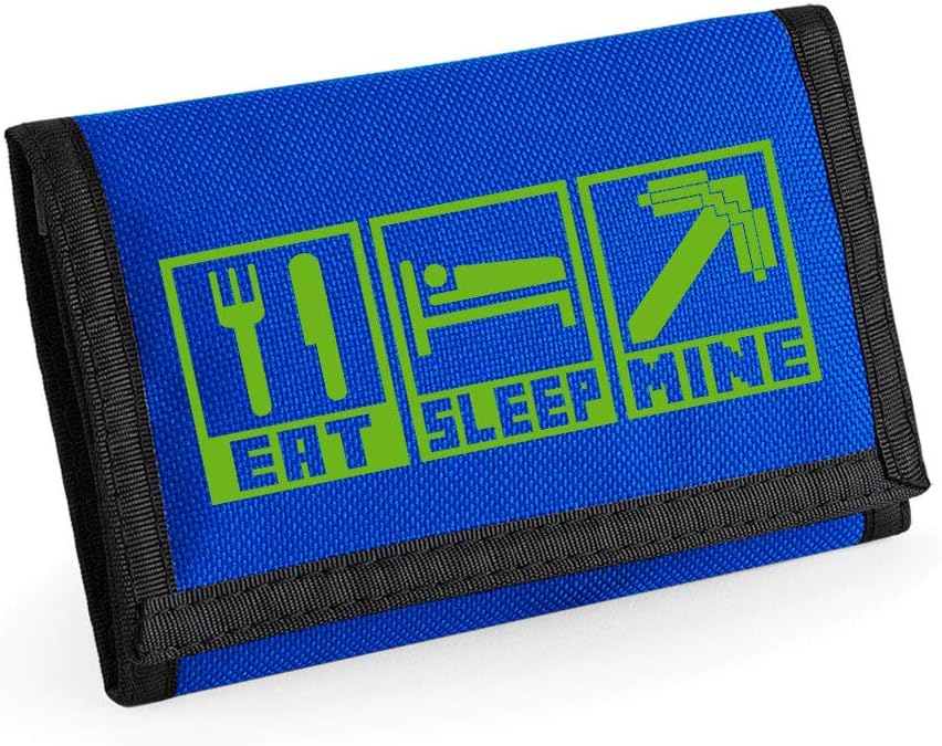 DoodlemanChild's Gaming Wallet Eat Sleep Mine Ripper Wallet (Royal Blue)