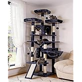 Hey-brother Cat Tree, 71 inches XL Large Cat Tower for Indoor Cats, Multi-Level Cat House with 3 Padded Perches, Big Scratche