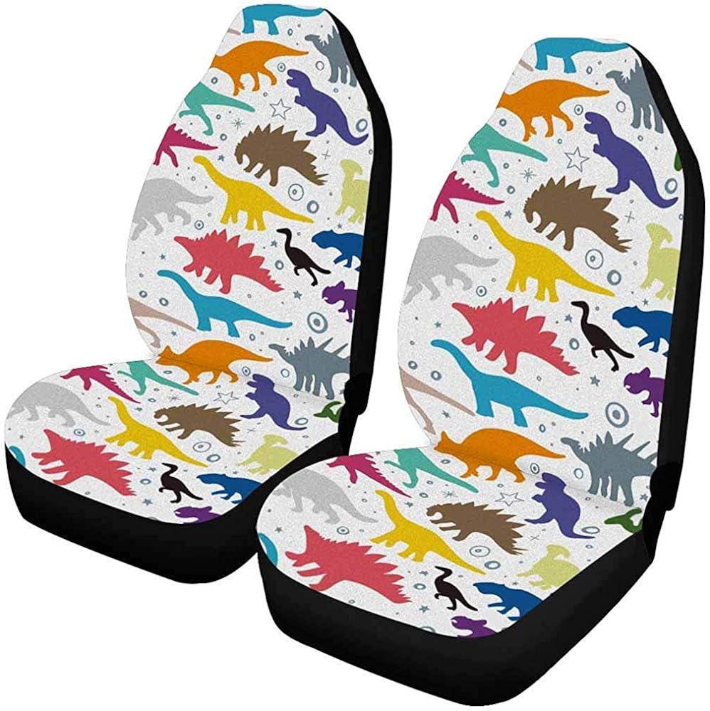 Colorful Dinosaurs Car Seat Cover Front Seats Seat Protector Car Front