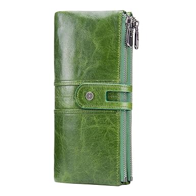 Contacts Frauen-echtes Leder-ID-Karten-Münzen-Telefon-Halter-Reißverschluss-Kupplungs-Geldbeutel-Geldbörse