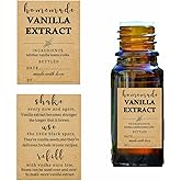 48 Pack Kraft Homemade Vanilla Extract Stickers 1.5×2 inch Square Personalized Vanilla Instruction Labels for Handcrafted Van