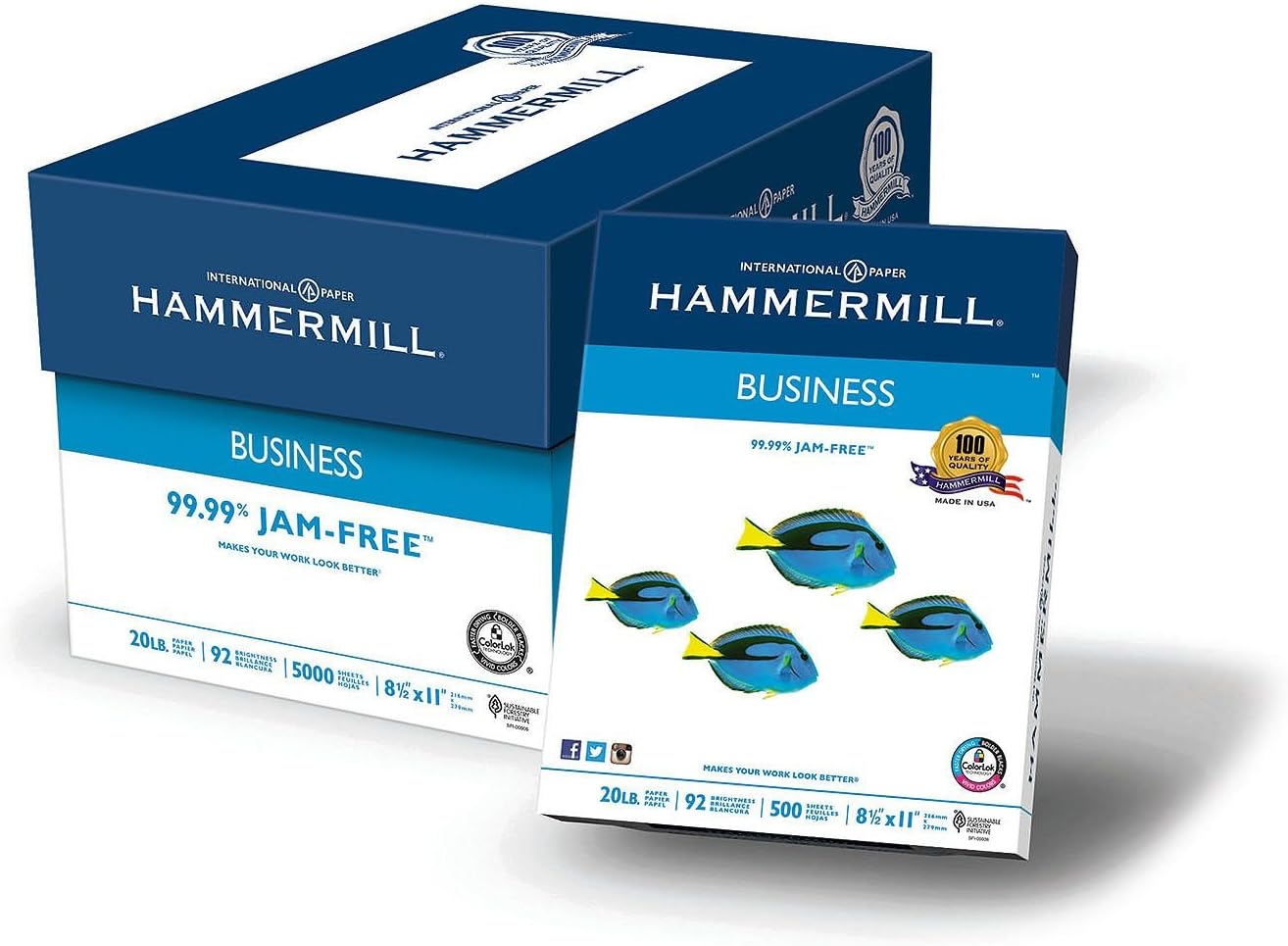 20lb Hammermill 92 Bright Copy Plus Copy Paper 81/2 x 11" Case Paper