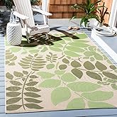 SAFAVIEH Courtyard Collection 6'7" x 9'6" Cream / Green CY7015 Indoor/ Outdoor Waterproof Easy Cleaning Patio Backyard Mudroo