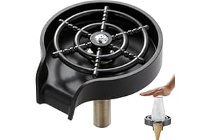 VEVOR Glass Rinser, 10 Powerful Spraying Jets 360° Rotating Cup Rinser for Sink, Wearproof ABS Kitchen Sink Faucet Cup Washer