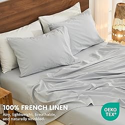 Bedlifes 100% French Linen Sheets Queen Size