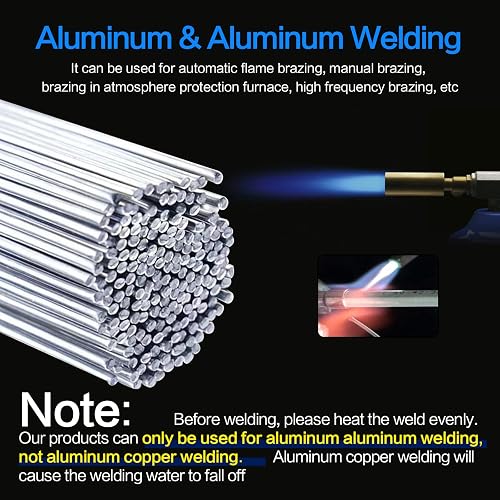50Pcs Low-Temperature Aluminum Brazing Rods – Flux Core, No Flux Needed For White Metals & Aluminum Alloys