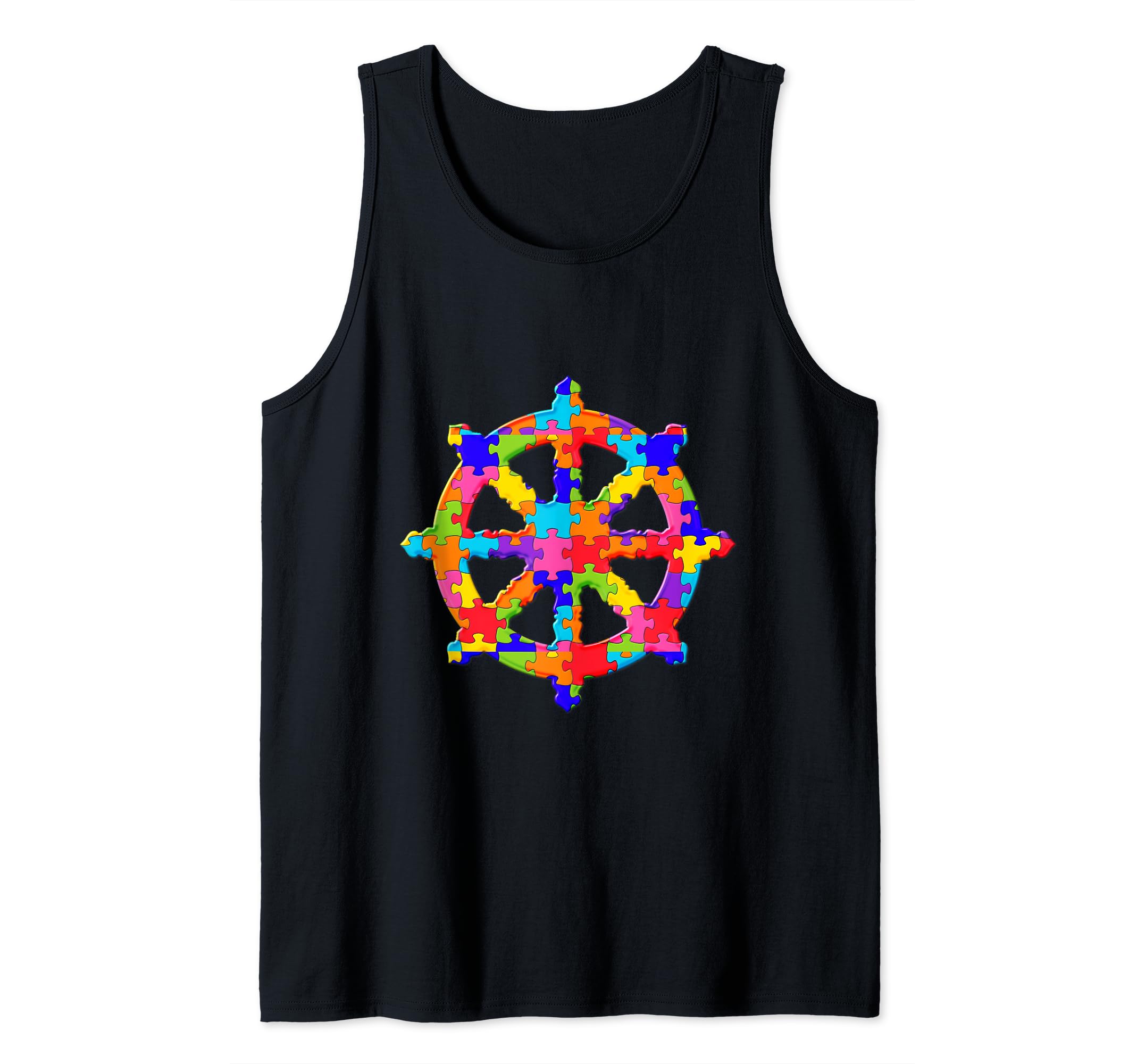 Dharmachakra Dharmarad Puzzle Autism Puzzle Tank Top