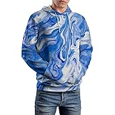 Jovyx Mens Hoodies Pullover Graphic Design 3D Cool Novelty Long Sleeve Hooded Sweatshirts with Pockets