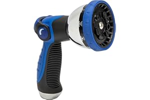 VIKING Hose Nozzle, Garden Hose Nozzle with 10 Spray Patterns, Adjustable Heavy Duty Thumb Control for Washing Car, Watering Plants, Washing Pets, and Home Use