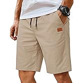 COOFANDY Mens Casual Shorts Cotton Elastic Waist Drawstring Shorts Lightweight Summer Beach Shorts