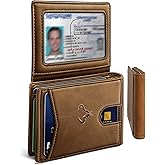 BULLIANT Men Wallet, Slim Leather Wallet Front Pocket Card Holder Gift For Men 11 Slots RFID Blocking