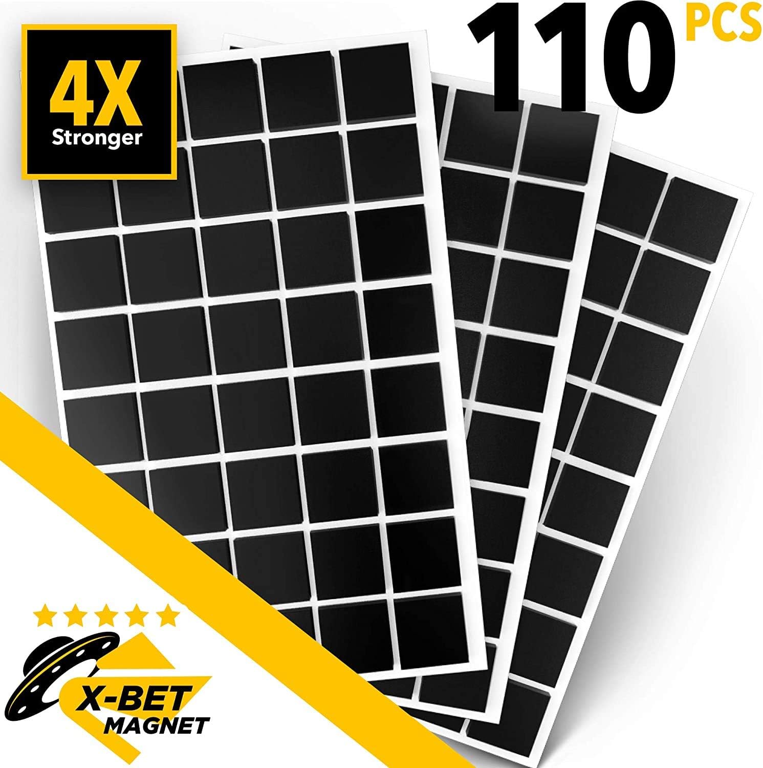 Aimant A Coller Carré Magnétique Adhésif De 100 Carrés 0,9 Mm X 15 Mm Pastille Aimantée Autocollante