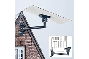 IZLTUV Starlink Gen 3 Mount Adapter Aluminum Alloy, 15" Heavy Duty Steel 90° Bend Pivot Pole Pipe with Adjustable Base Mount Kit for Starlink V3 Standard Dish for Wall